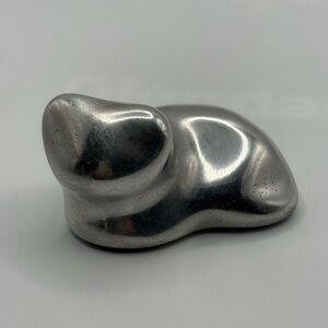 VTG Hoselton Aluminum Cat Figurine Signed  #286 Sculpture 1.75" Tall Canada READ